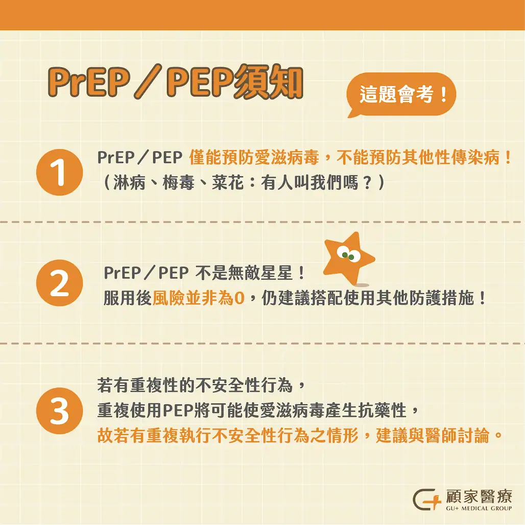 PREP/PEP服用注意事項
